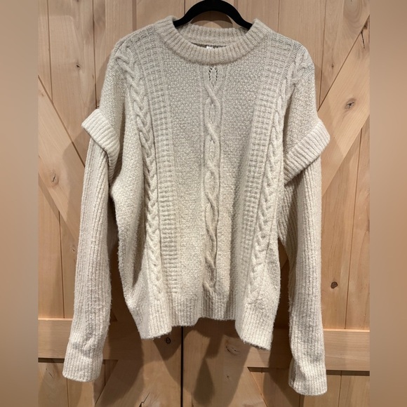 Elan Sweaters - Elan Cream Cable Knit Sweater